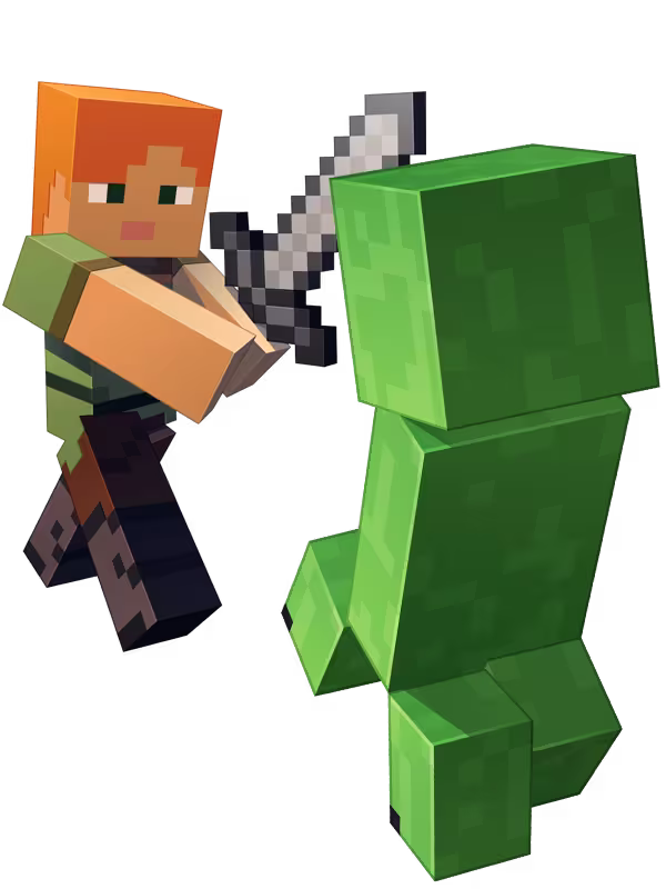 Alex matando Creeper